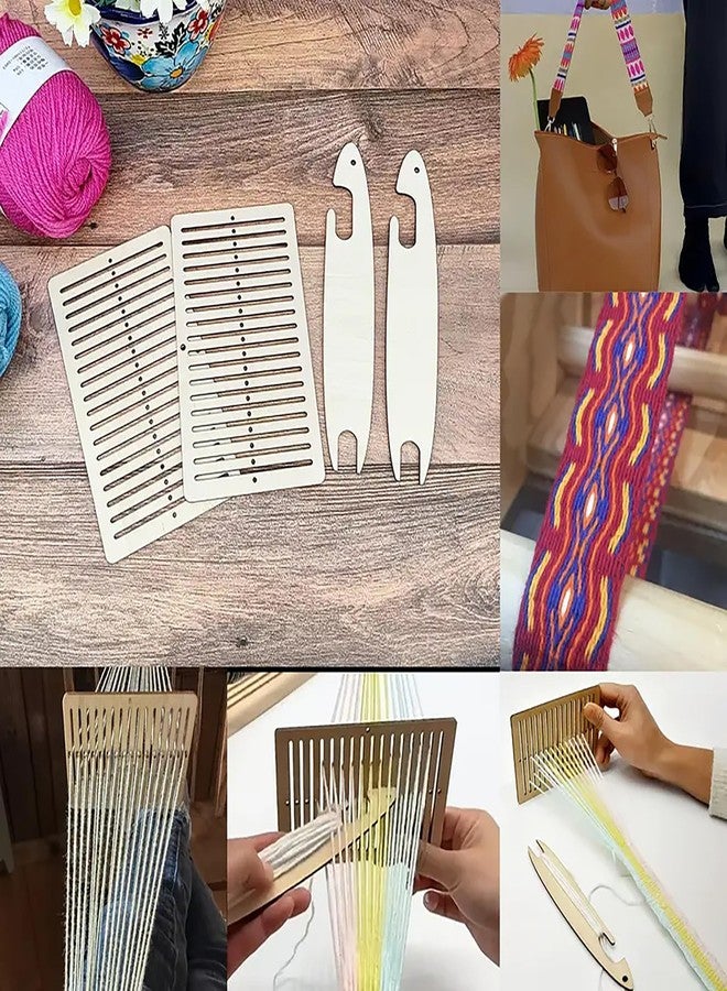 Cliths Wooden Weaving Loom Kit for DIY Craft Includes Rectangle Looms Shuttles Embroidery Yarn Loom Set for Beginners - Image 4